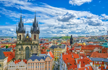 Obraz premium The Church of Our Lady before Tyn in Old Town Square of Prague, Czech Republic.