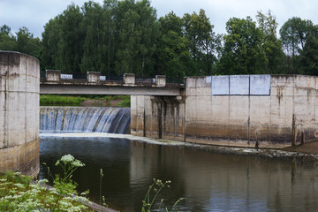 Old hydroelectric power station in Yaropolets, Moscow region, Russian Federation. The first hydroelectric power station in the USSR - 295903654