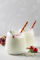 White christmas margarita. Selective focus, space for text.