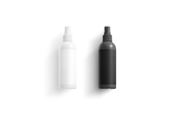 Blank black and white deodorant bottle mock up, top view