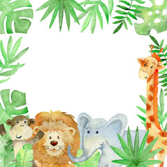 Watercolor safari card. © Tapilipa