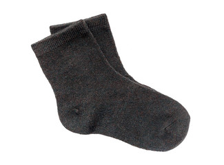 pair of black socks isolated on white background