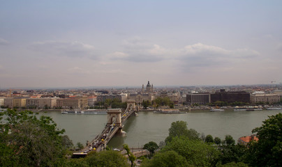 Fototapeta na wymiar Cityscape in Budapest. View from above.