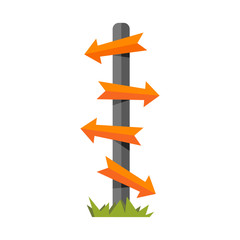 Signpost with Arrows. Vector illustration.