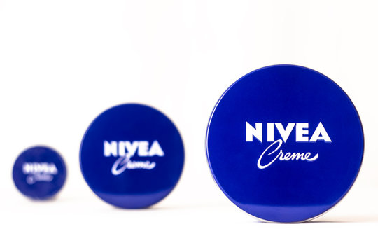 Kiev, Ukraine - Aug 31, 2017: Nivea cosmetic moisturizer for skin in a can.