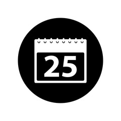 Calendar Icon. Rounded button style vector EPS.