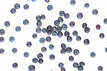Tasty blueberries isolated on white background.