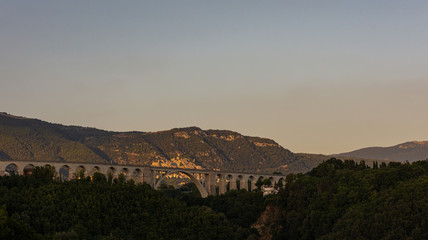 Isernia, Molise, Italy.  Santo Spirito railway bridge. View