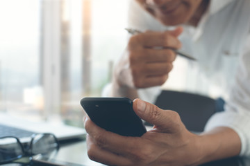 Businessman working at office