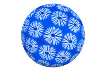 Ball of African batiks, black background