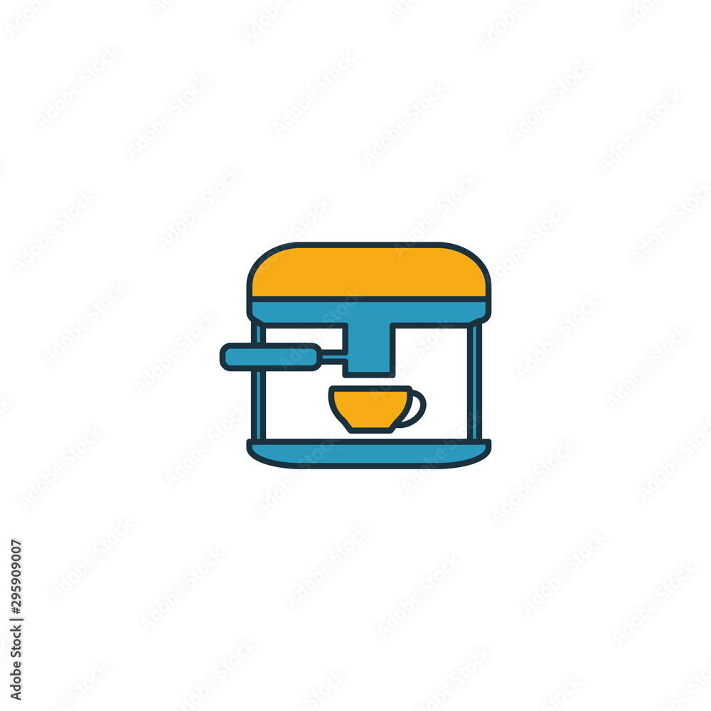 Poster coffee machine icon. thin line symbol design from coffe shop icon collection. ui and ux. creative si