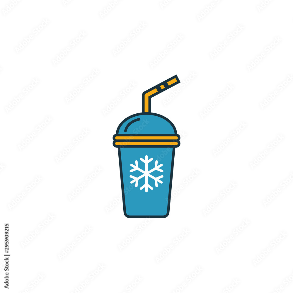 Poster ice coffee icon. thin line symbol design from coffe shop icon collection. ui and ux. creative simple