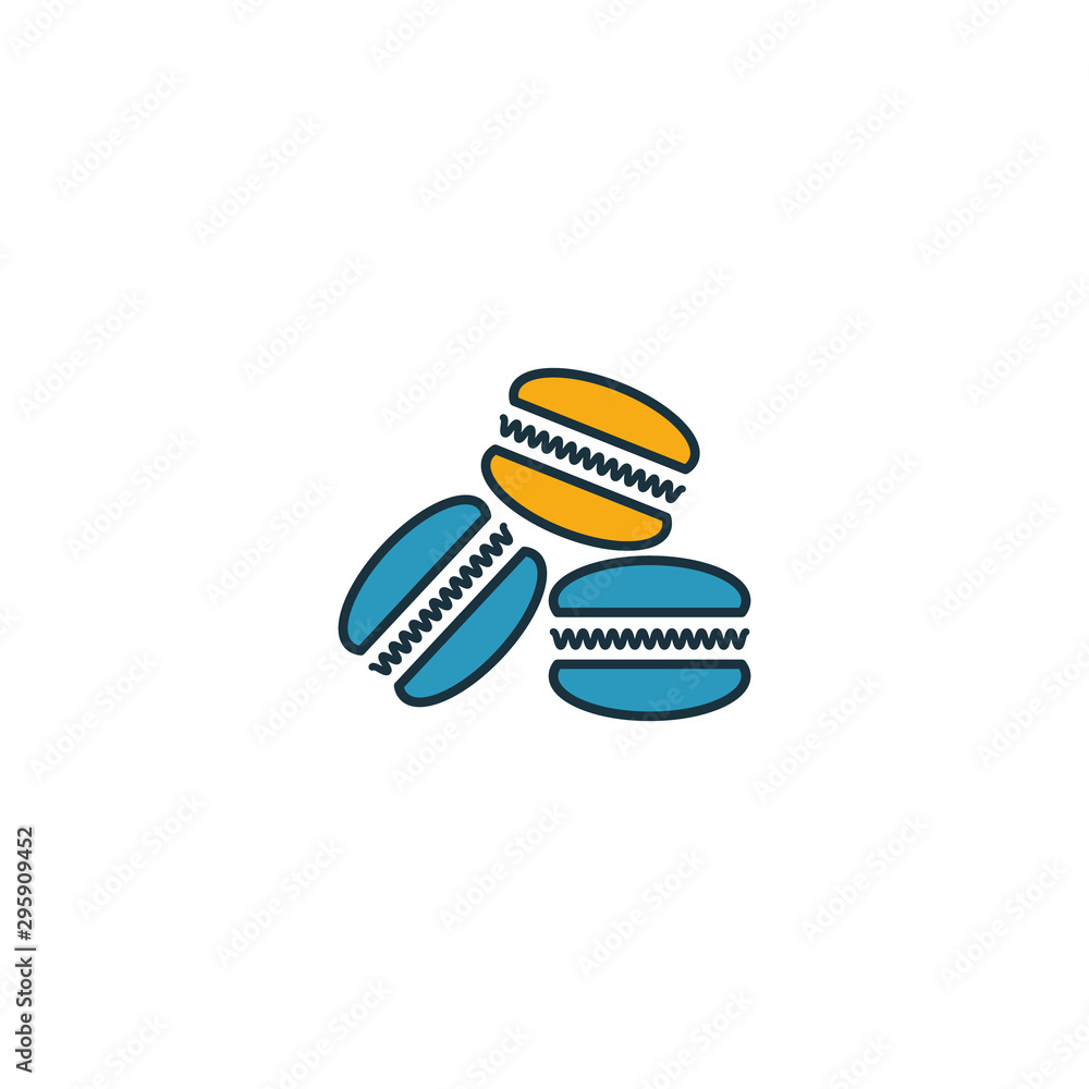 Poster macaroons icon. thin line symbol design from coffe shop icon collection. ui and ux. creative simple 
