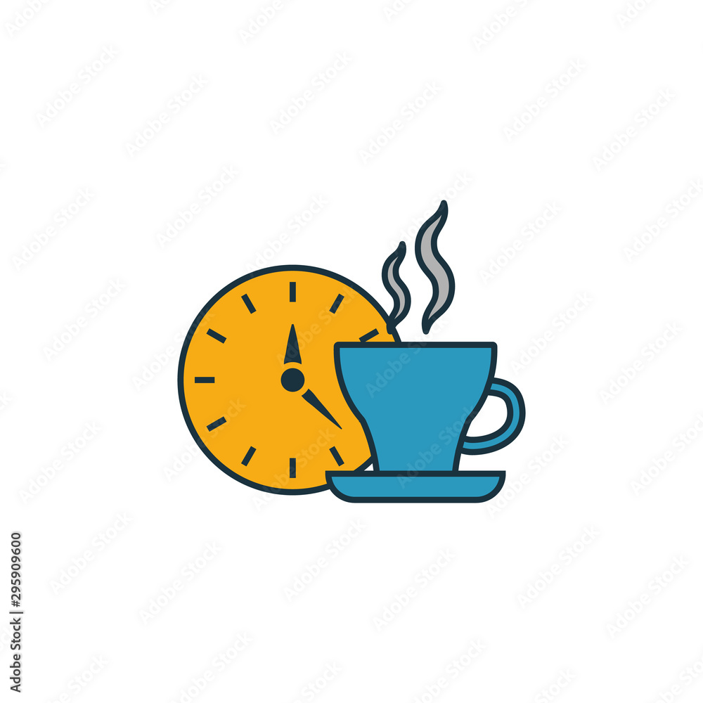 Poster coffee time icon. thin line symbol design from coffe shop icon collection. ui and ux. creative simpl