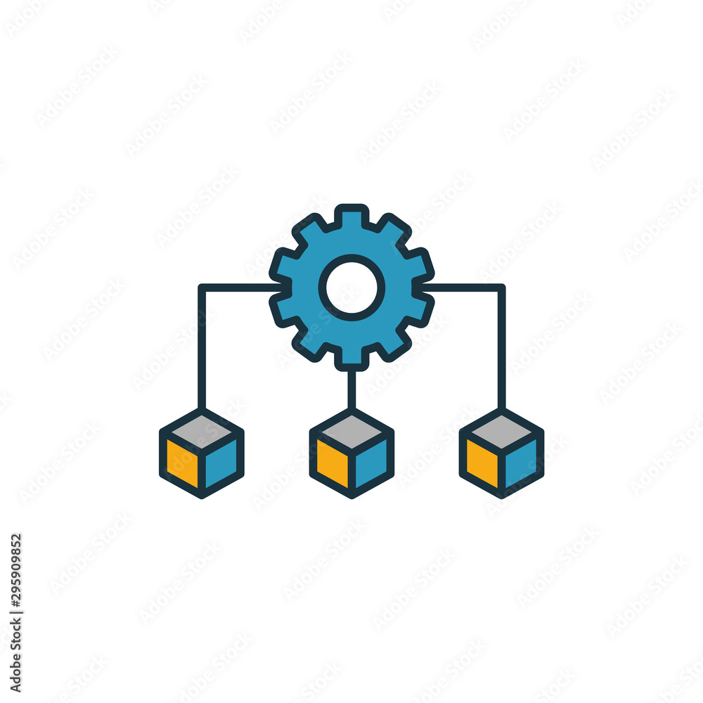 Poster infrastructure icon set. four elements in diferent styles from community icons collection. creative 