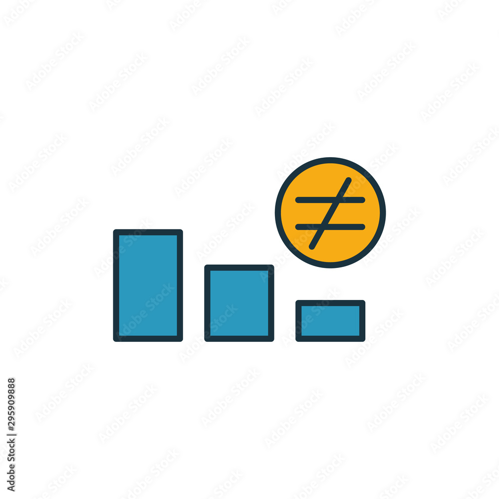 Poster reduced inequality icon set. four elements in diferent styles from community icons collection. creat