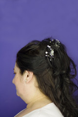 Naklejka premium Portrait of woman with princess style hairstyle