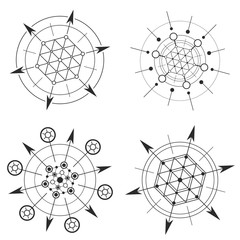 Set of abstract mystical geometry signs.