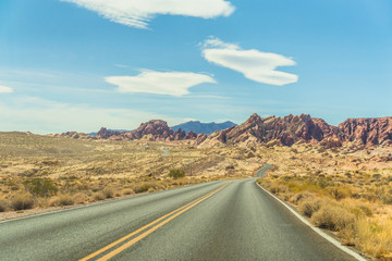 Beautiful view over the Valley of Fire in Nevada USA