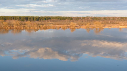 landscape with lake and clouds