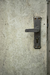 Old white door with cracked paint