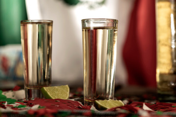 detail of tequila shot