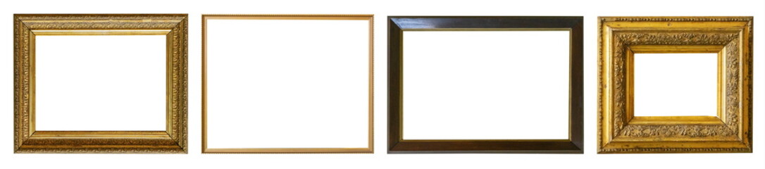 Fototapeta premium Frames paintings gold antique antiquity collection isolated museum