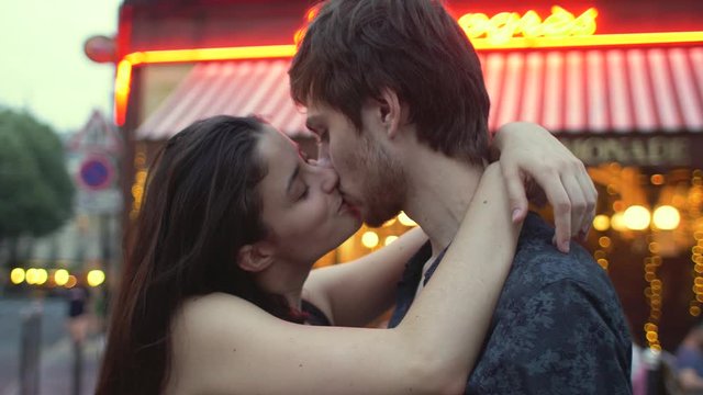 Couple in love in Montmartre, Paris