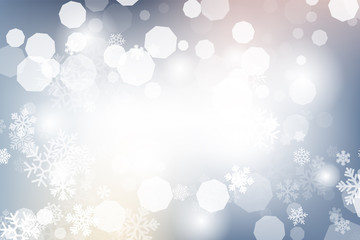 Colorful blury glowing background. Vector holiday banner with lights and bokeh texture. Winter seasonal soft backdrop.