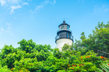 Key West Lighthouse, Florida USA - obrazy, fototapety, plakaty