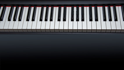 Fototapeta premium piano keys two octaves on back background