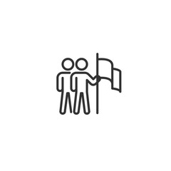 Teamwork line icon in simple design on a white background