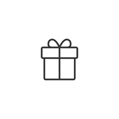 Gift line icon in simple design on a white background