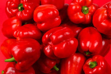 Fresh red bell pepper background.