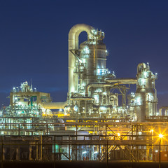 Illuminated petrochemical industry in the dark
