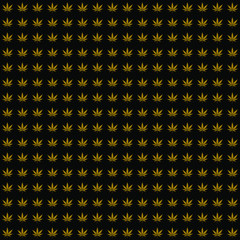 Marijuana gold pattern vector dark background