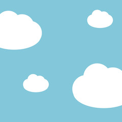 Sky abstract background blue with clouds, vector illustration