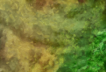 Close up oil paint abstract background. Art textured brushstrokes in macro. Part of painting. Old style artwork. Dirty watercolor texture. Modern pattern. Chaotic splashes. Multi-colors design.