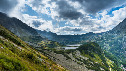 Fototapeta na wymiar View on Przedni Staw and Wielki Staw in Tatra Mountains