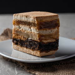 Delicious peruvian dessert called King Kong with dulce de leche and jam.