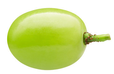 single green grape isolated on a white background