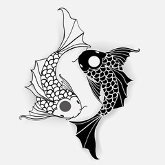 Yin yang symbol with koi fish. - 295923854