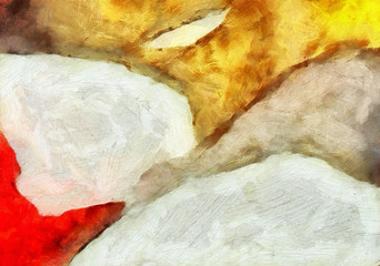 High quality detailed close up texture. Macro background in oil. Dry strokes of brush. Amazing beauty backdrop. Perfect pattern in vintage painting style.