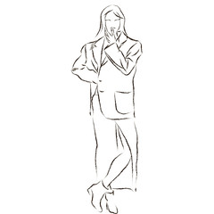 ink one line women illustration