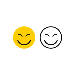 Smile emoticon face icon. Vector illustration