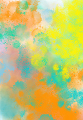 Abstract watercolor splatter brush digital art painting soft focus for texture background