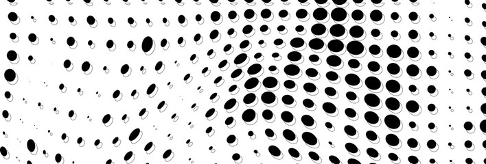 Vector halftone texture. Chaotic dance of dots. Template for printing on posters, labels, business cards. Abstract background