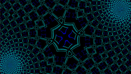 Ornate geometric pattern and artfully abstract multicolored background