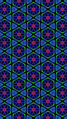 Ornate geometric pattern and abstract colored background