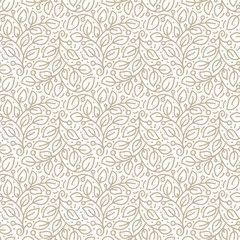 Vector seamless pattern and abstract background with green leaves for organic and healthy food packaging, natural eco cosmetics and vegan products